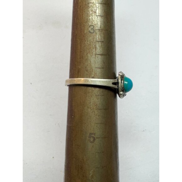 Vintage Estate Sterling Silver 925 Turquoise Ring Size 4 Southwest Style 1.3g - Picture 7 of 8